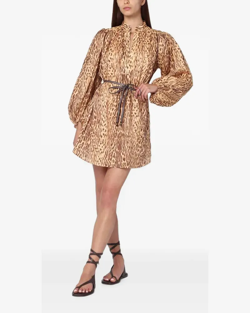 Zimmermann Minikleid mit Leoparden-Print - Nude Nude