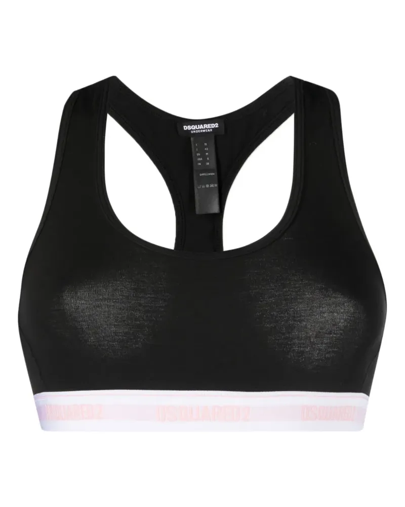 Dsquared2 Sport-BH mit Logo - Schwarz Schwarz