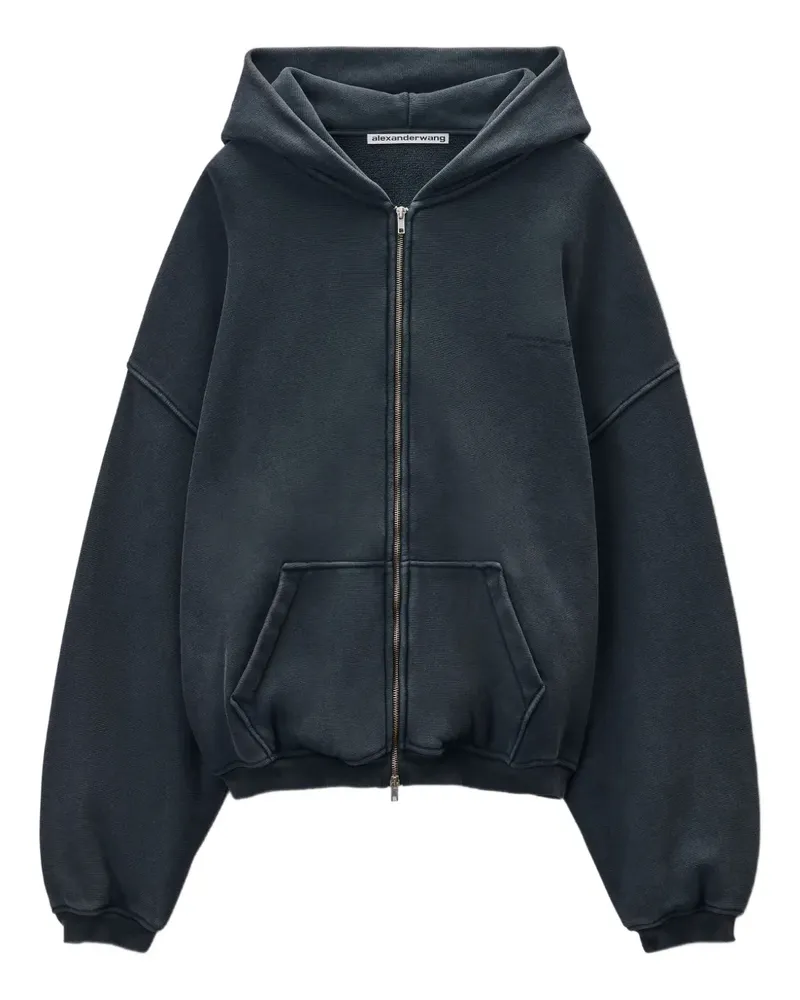 Alexander Wang Kapuzenjacke mit Logo-Print - Schwarz Schwarz