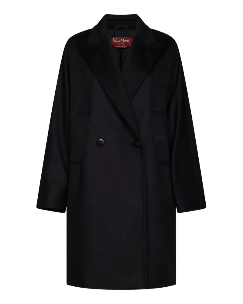 Max Mara notch-lapel double-breasted coat - Schwarz Schwarz
