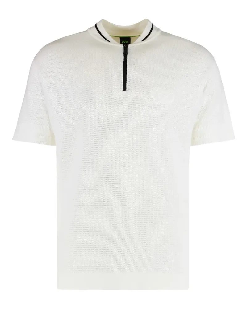 HUGO BOSS Poloshirt mit Reißverschluss - Weiß Weiß