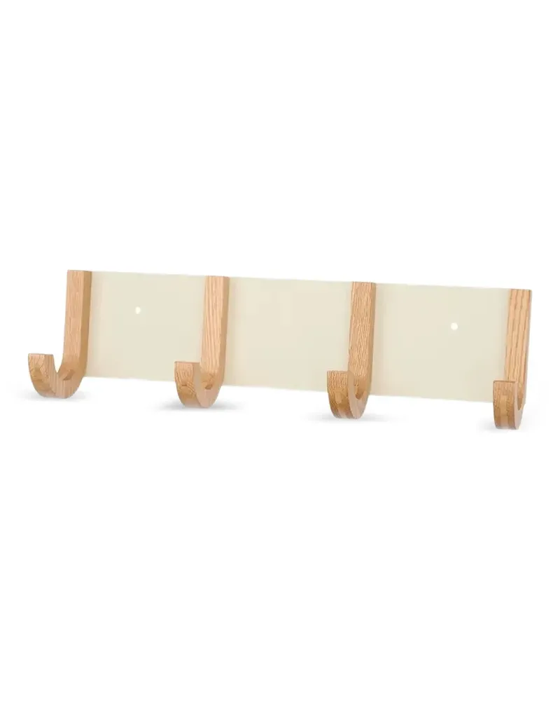 DESIGN LETTERS Jay Rack 4 Eichenholz-Wandhakenregal (43cm) - Weiß Weiß