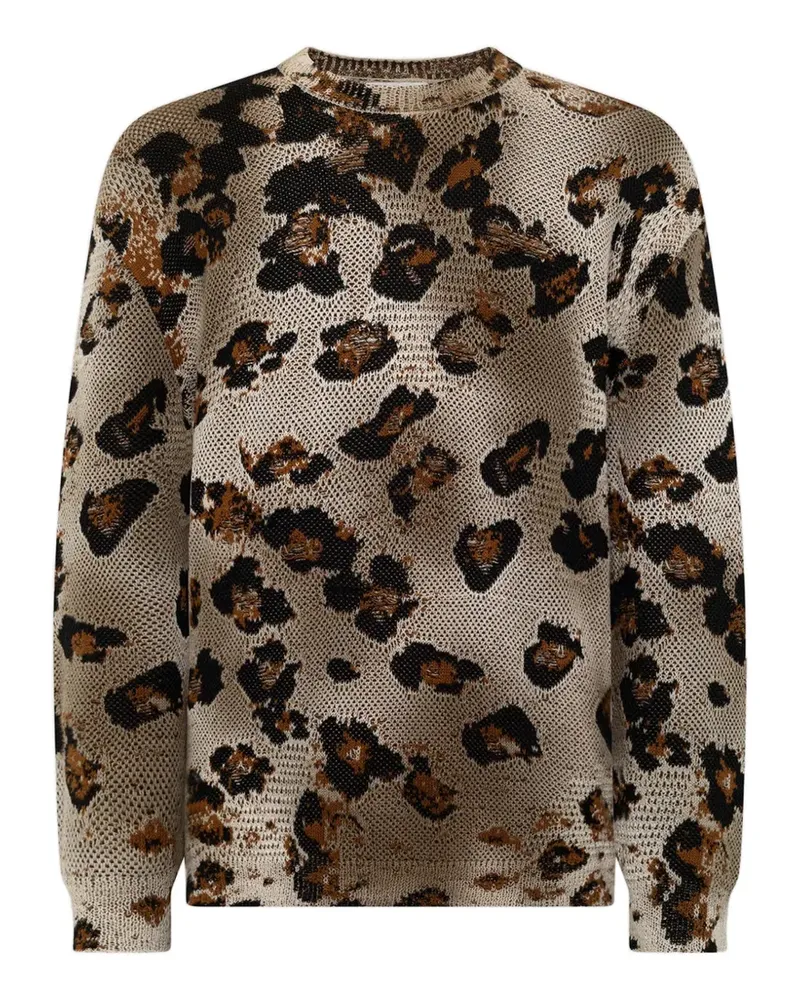 Laneus Pullover mit Print - Braun Braun