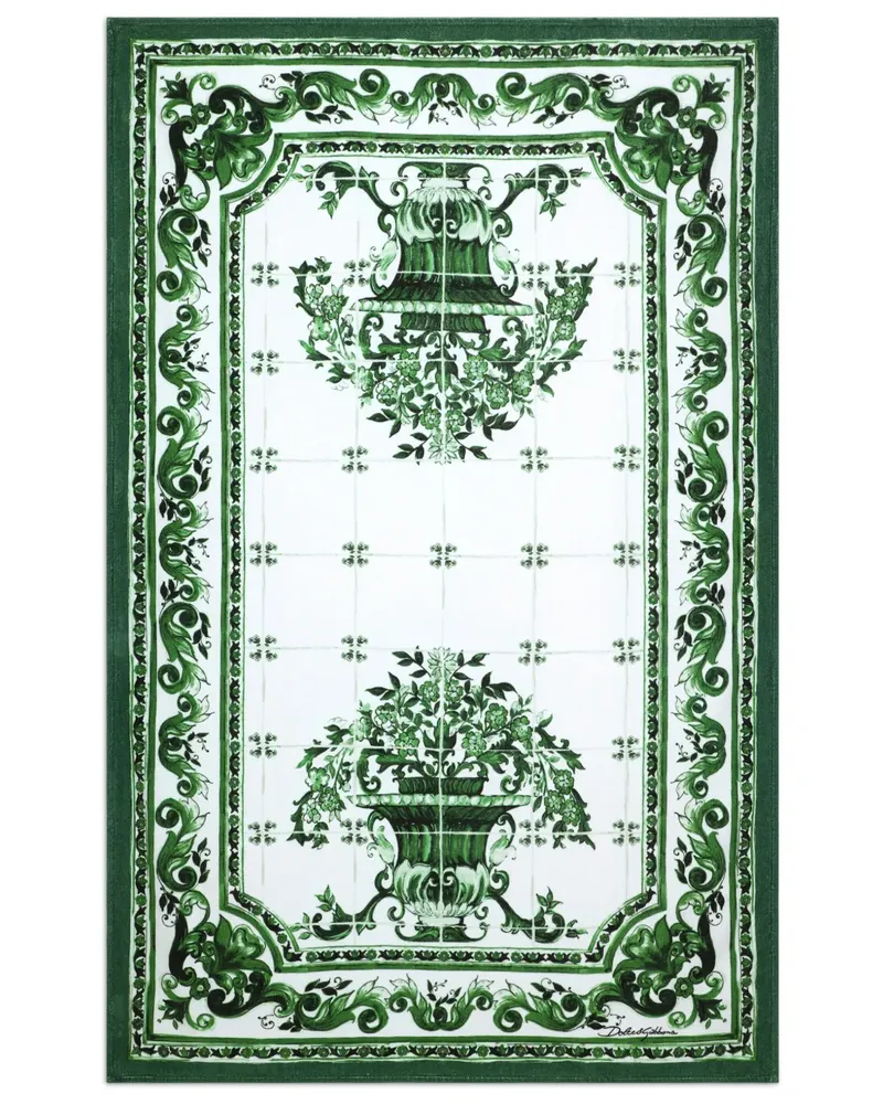 Dolce & Gabbana Badetuch mit Majolica-Print - Weiß Weiß