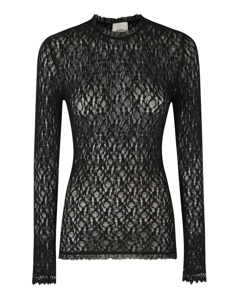 Isabel Marant Brany Langarmshirt aus Spitze - Schwarz Schwarz