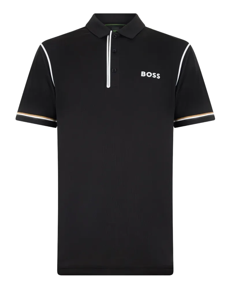 HUGO BOSS active Paddy golf polo shirt in ripstop fabric - Schwarz Schwarz
