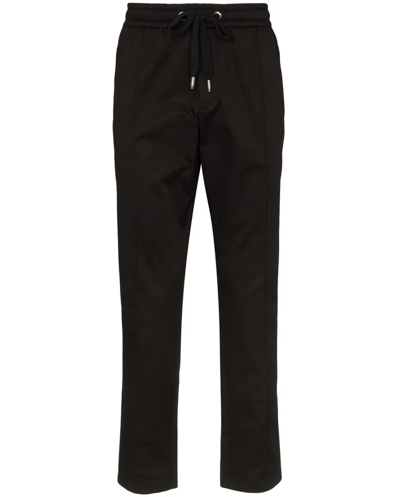 Dolce & Gabbana Jogginghose mit Logo-Schild - Schwarz Schwarz
