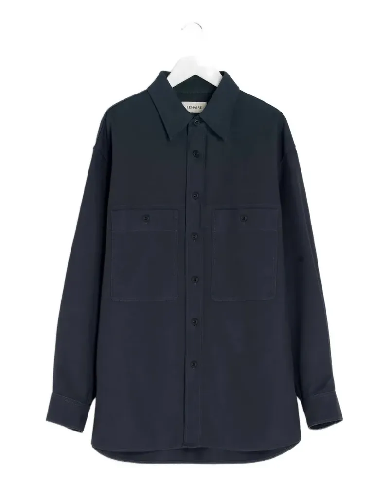 Christophe Lemaire Hemdjacke mit aufgesetzter Tasche - Blau Blau