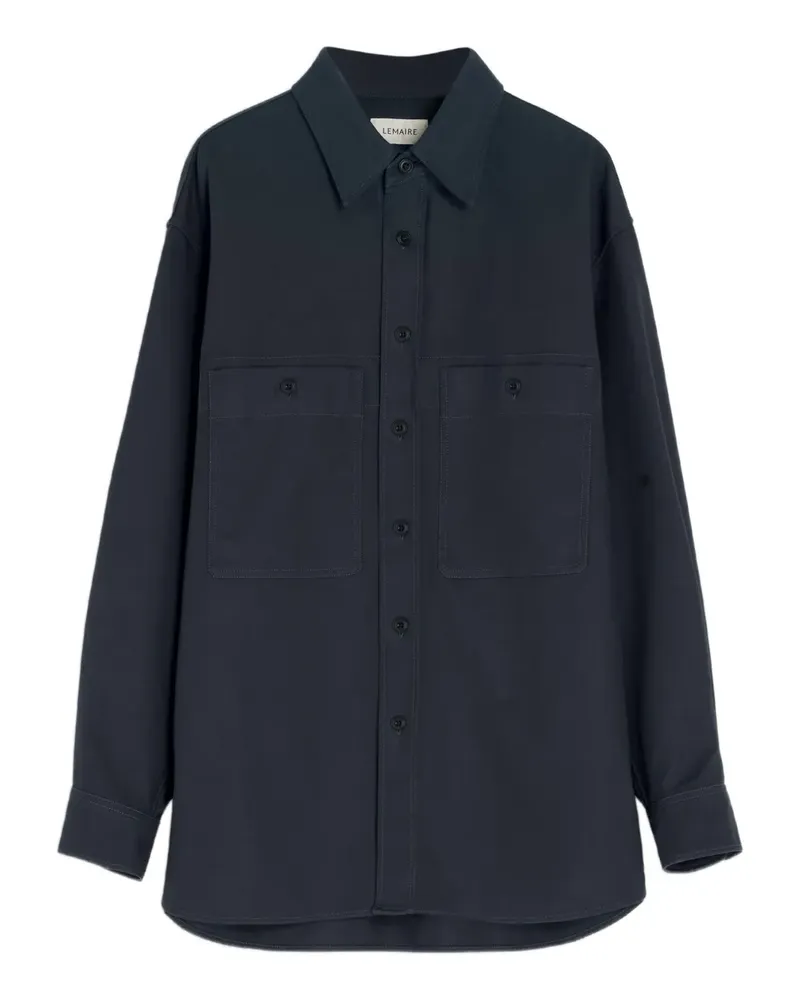 Christophe Lemaire Hemdjacke mit aufgesetzter Tasche - Blau Blau