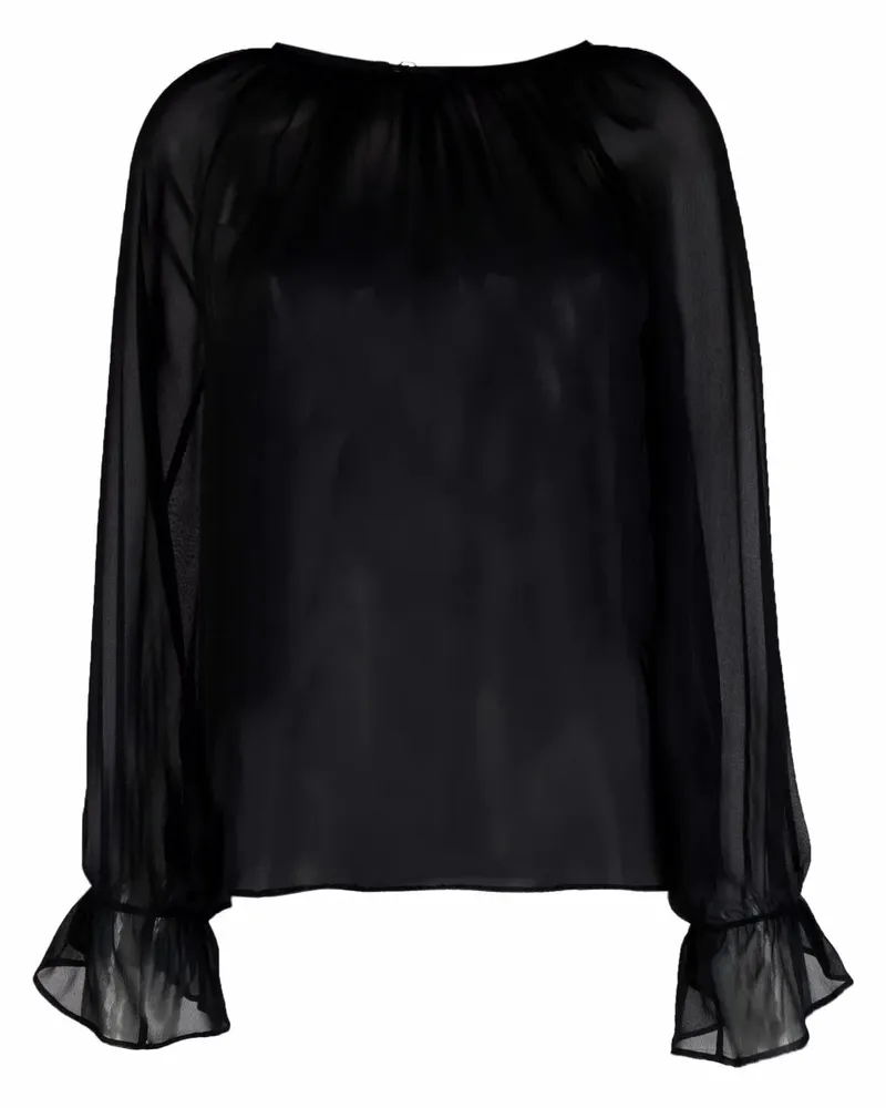 Philipp Plein Bluse mit Ballonärmeln - Schwarz Schwarz