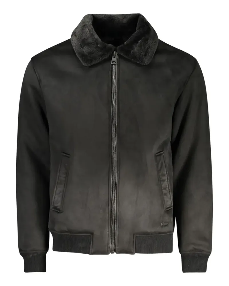 Guess faux-fur collar jacket - Grau Grau