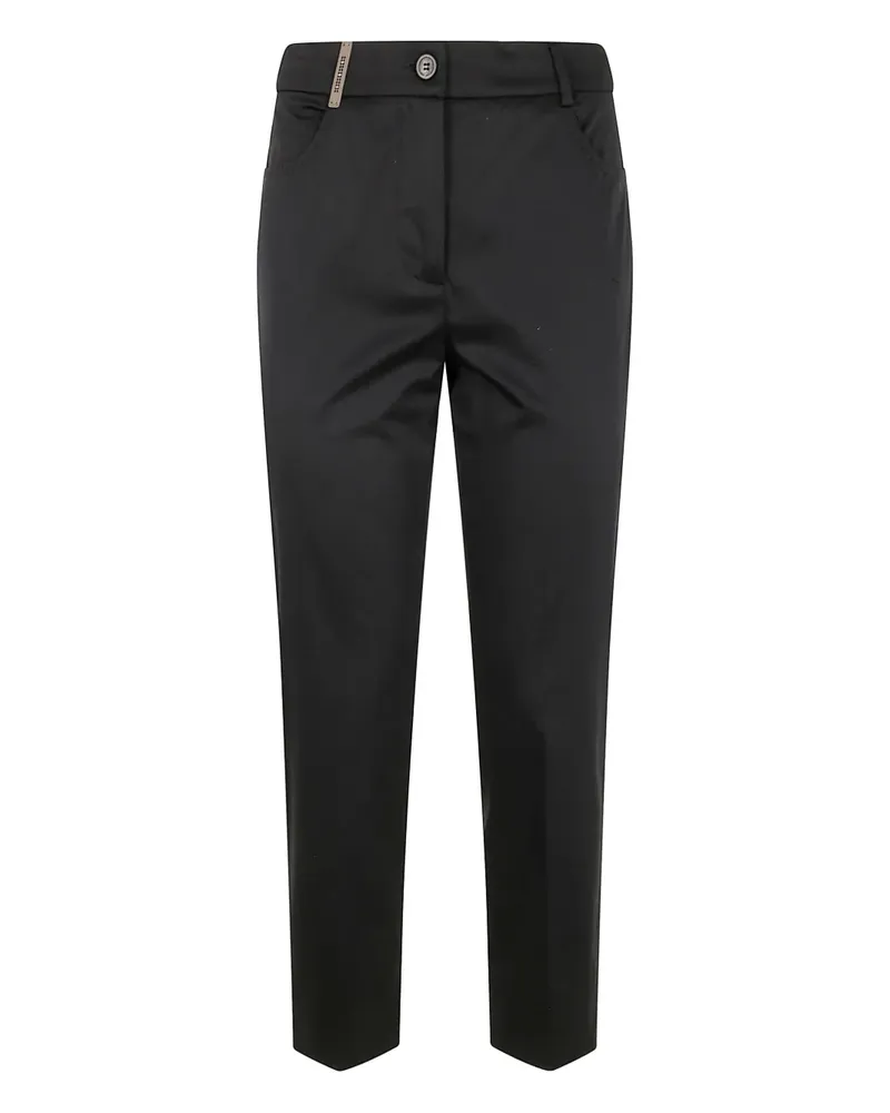 Peserico Hose mit Tapered-Bein - Schwarz Schwarz
