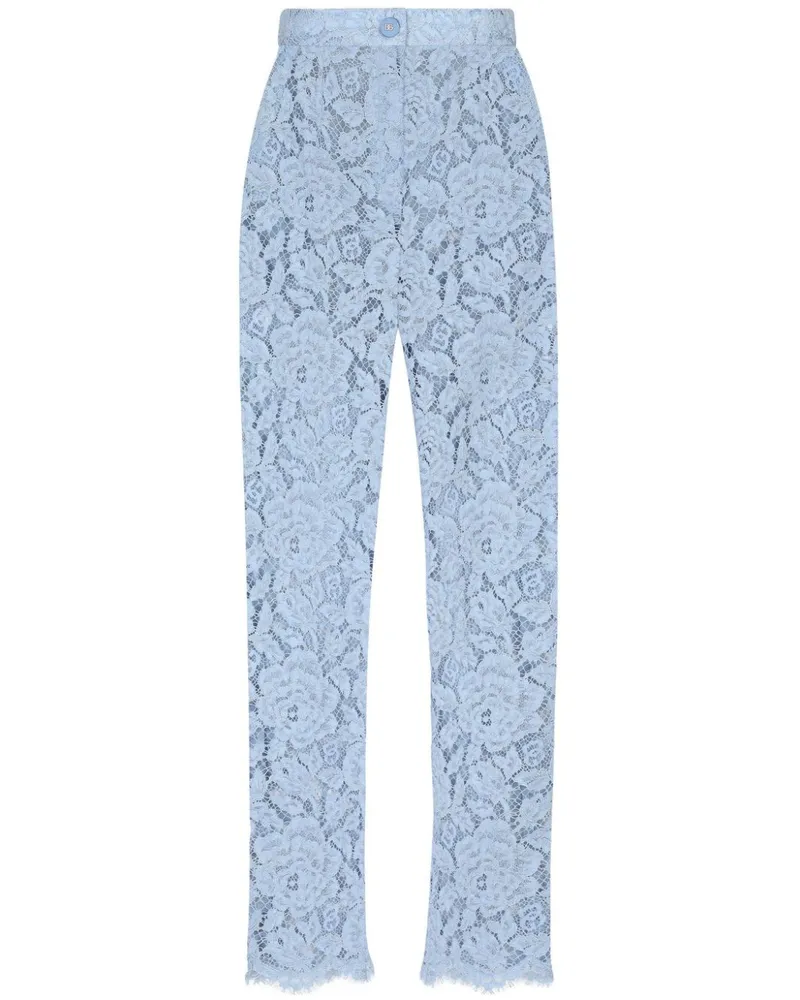 Dolce & Gabbana Bestickte Spitzenhose - Blau Blau