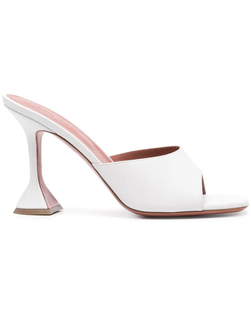 Amina Muaddi Lupita Mules 95mm - Weiß Weiß