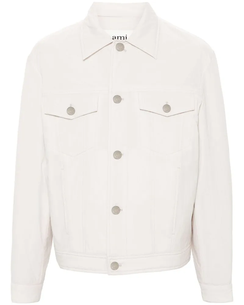 AMI Paris Gefütterte Jacke mit Knöpfen - Weiß Weiß