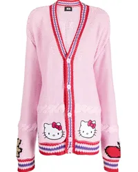 GCDS Cardigan mit Logo-Stickerei Rosa