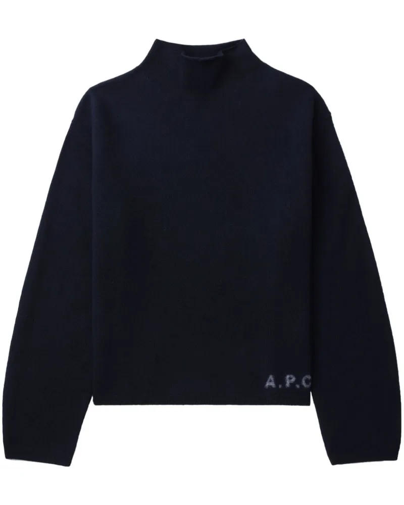 A.P.C. Pullover mit Logo-Print - Blau Blau