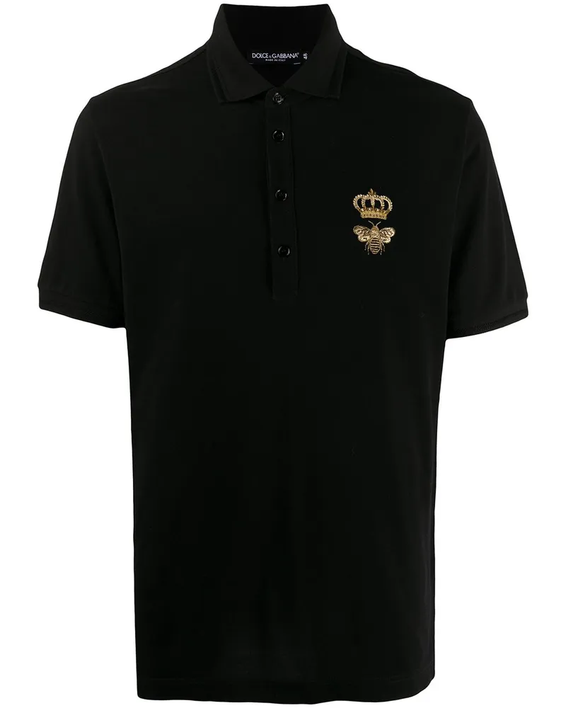Dolce & Gabbana Poloshirt mit Logo-Stickerei - Schwarz Schwarz