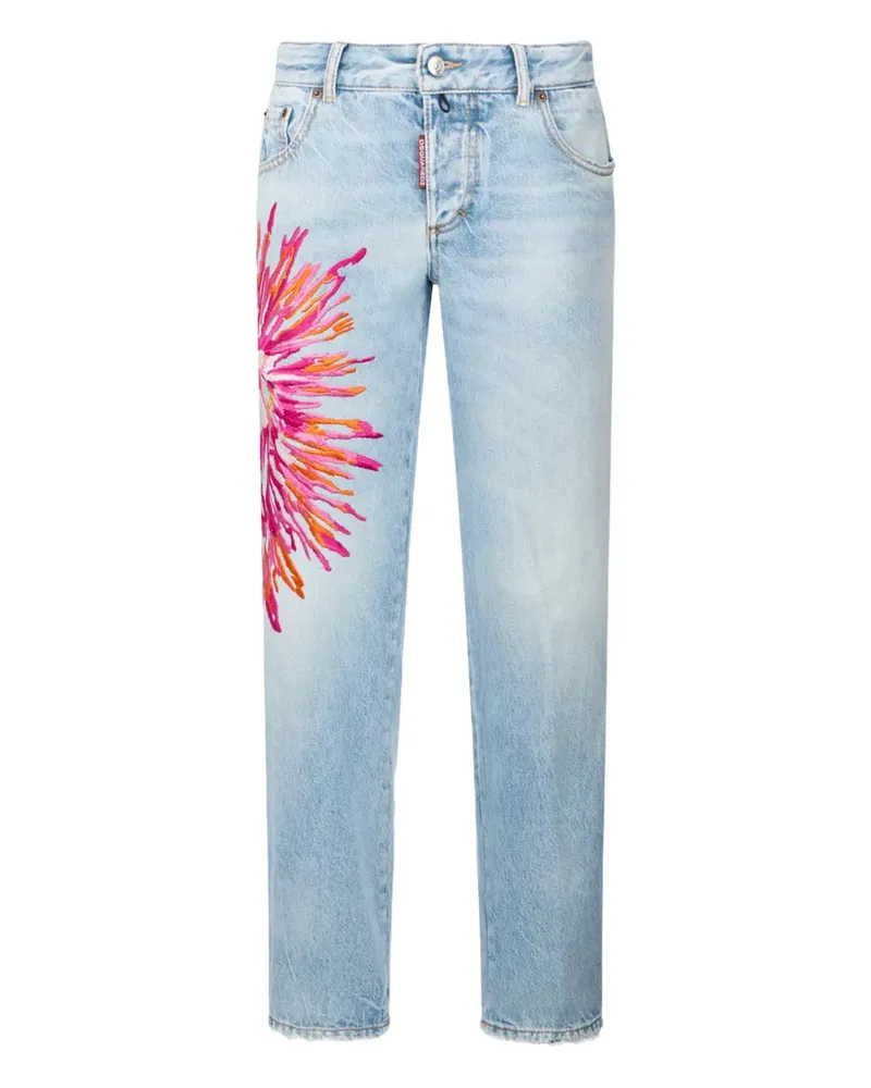 Dsquared2 Jenna Hose mit Blumen-Print - Blau Blau