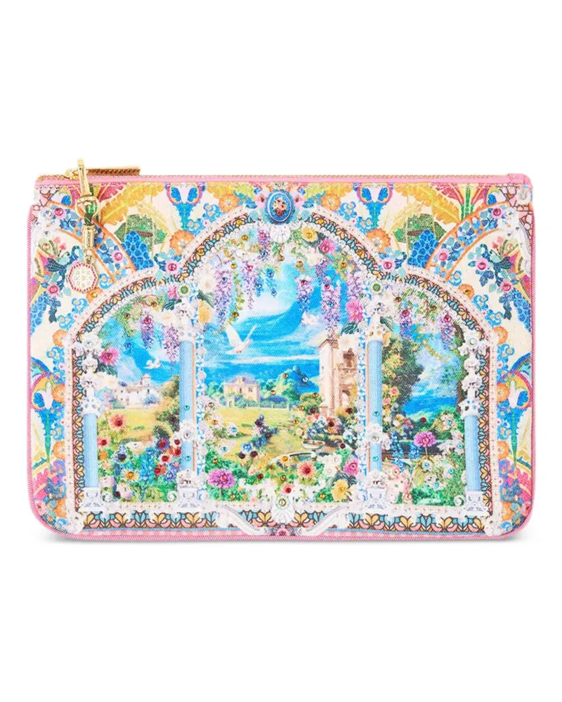 Camilla small printed clutch bag - Nude Nude