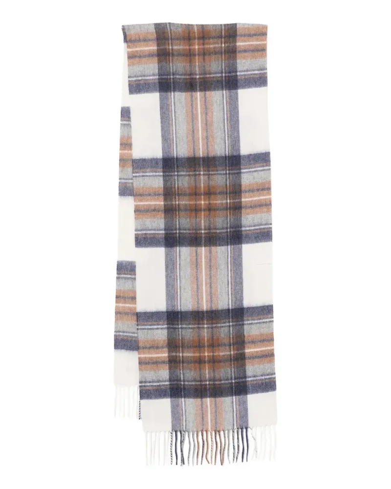 N.Peal check cashmere scarf - Nude Nude