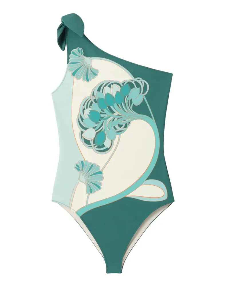 La DoubleJ Badeanzug mit Blumenmuster - Grün Grün