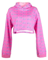 Natasha Zinko Cropped-Hoodie mit "Too Sexy"-Print Rosa