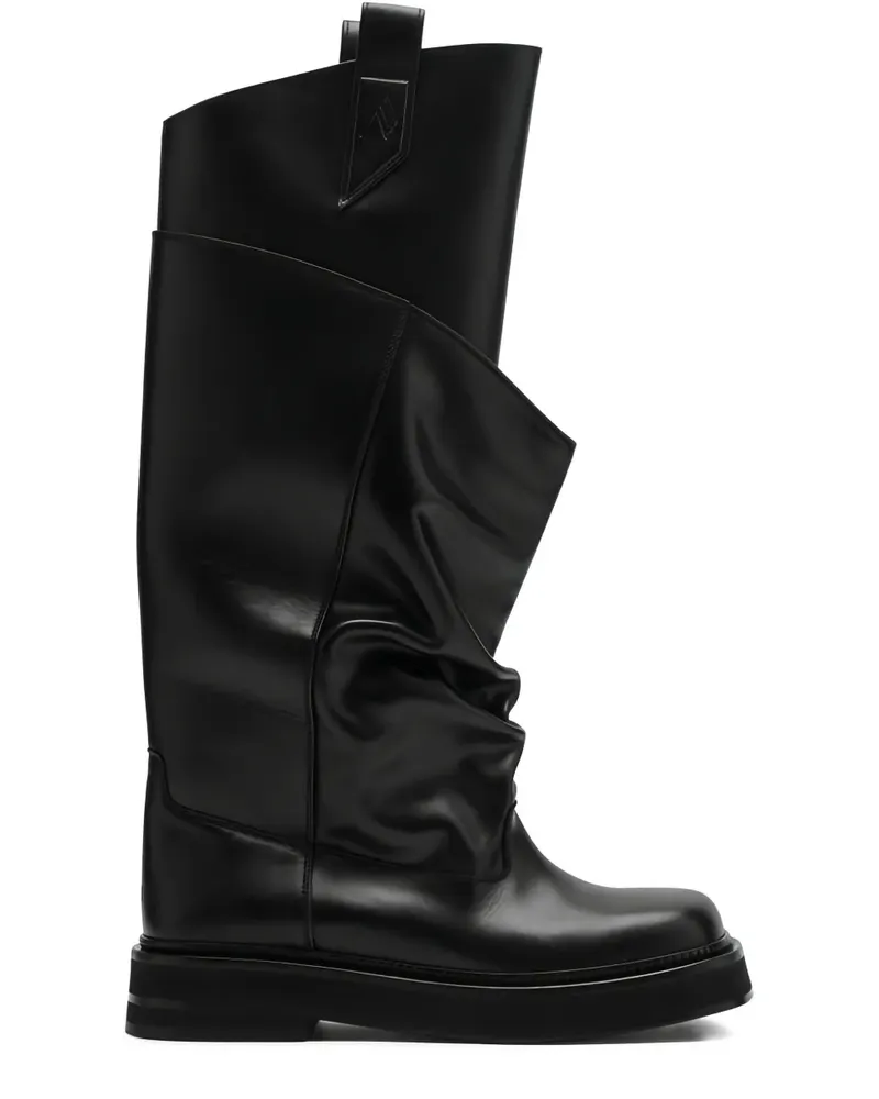 ATTICO Robin Passeggiata ruched combat boots - Schwarz Schwarz