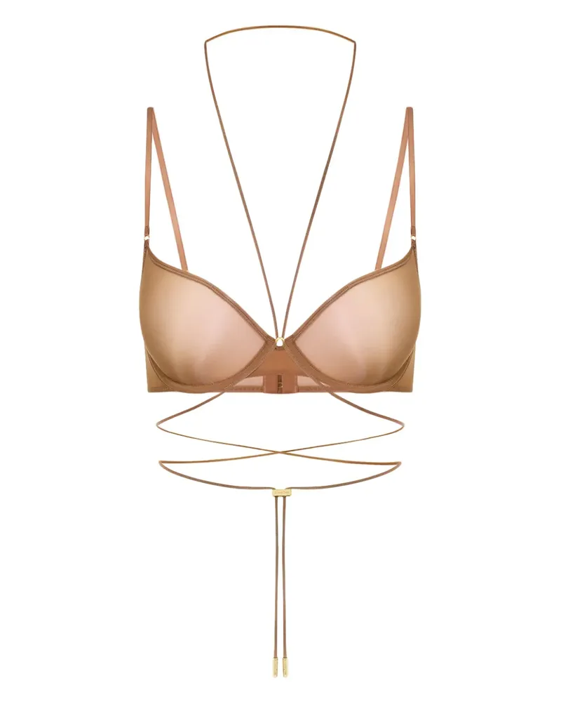Maison Close Balconette BH mit Schnürung - Braun Braun