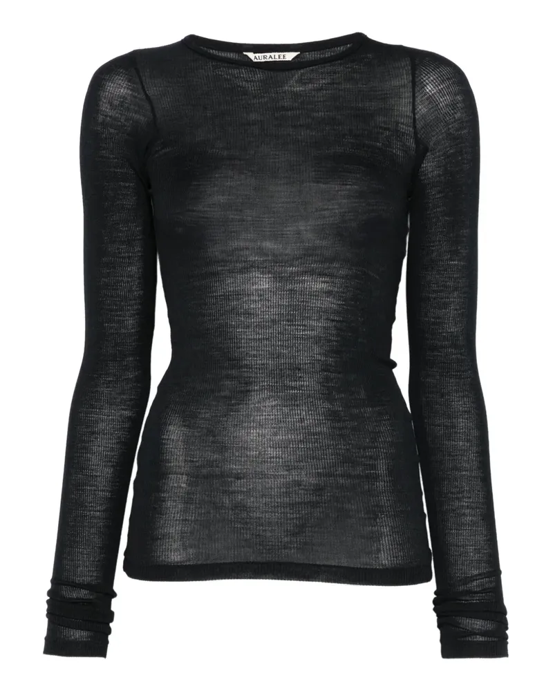 AURALEE Geripptes Top - Schwarz Schwarz