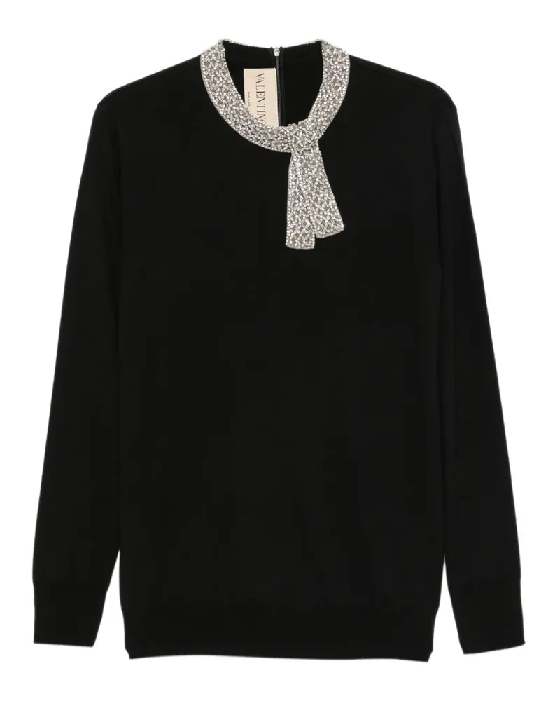 Valentino Garavani Kristallverzierter Pullover mit Schleife - Schwarz Schwarz