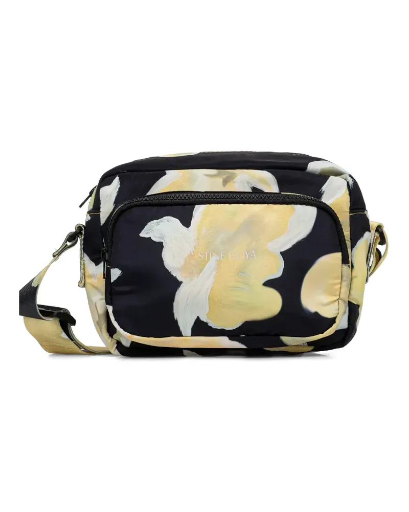Stine Goya floral-pattern crossbody bag - Schwarz Schwarz