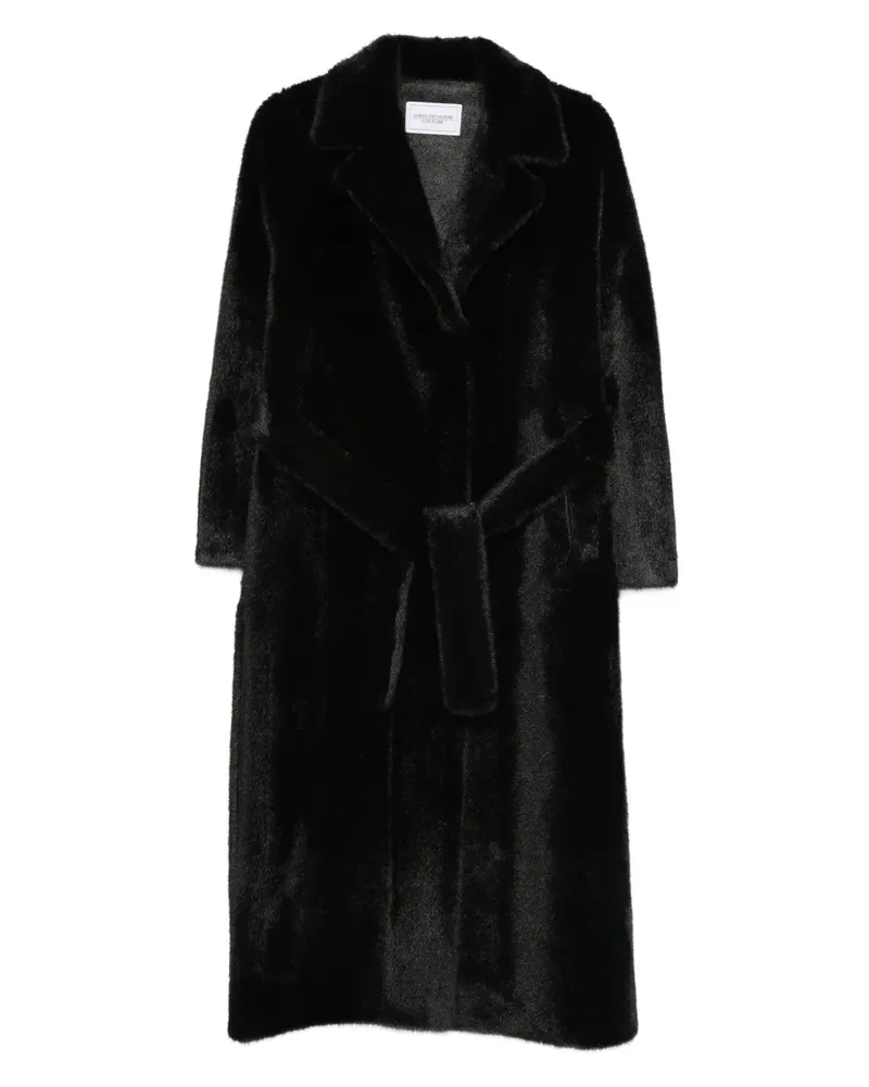 Forte Couture Mantel mit Gürtel - Schwarz Schwarz