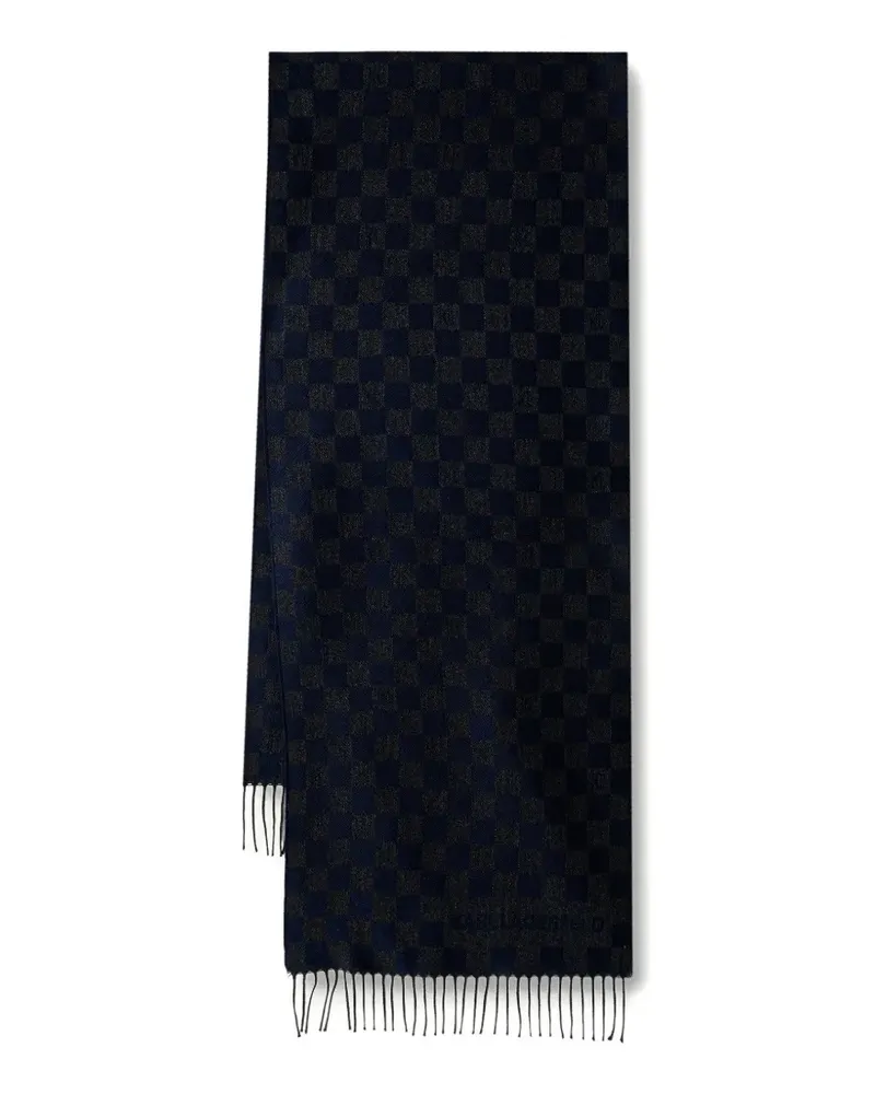 Karl Lagerfeld Karierter Schal aus Logo-Jacquard - Blau Blau