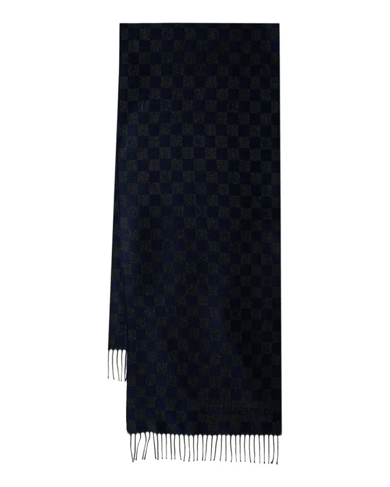 Karl Lagerfeld Karierter Schal aus Logo-Jacquard - Blau Blau