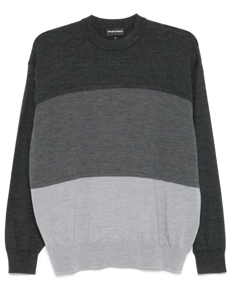 Emporio Armani Pullover in Colour-Block-Optik - Grau Grau