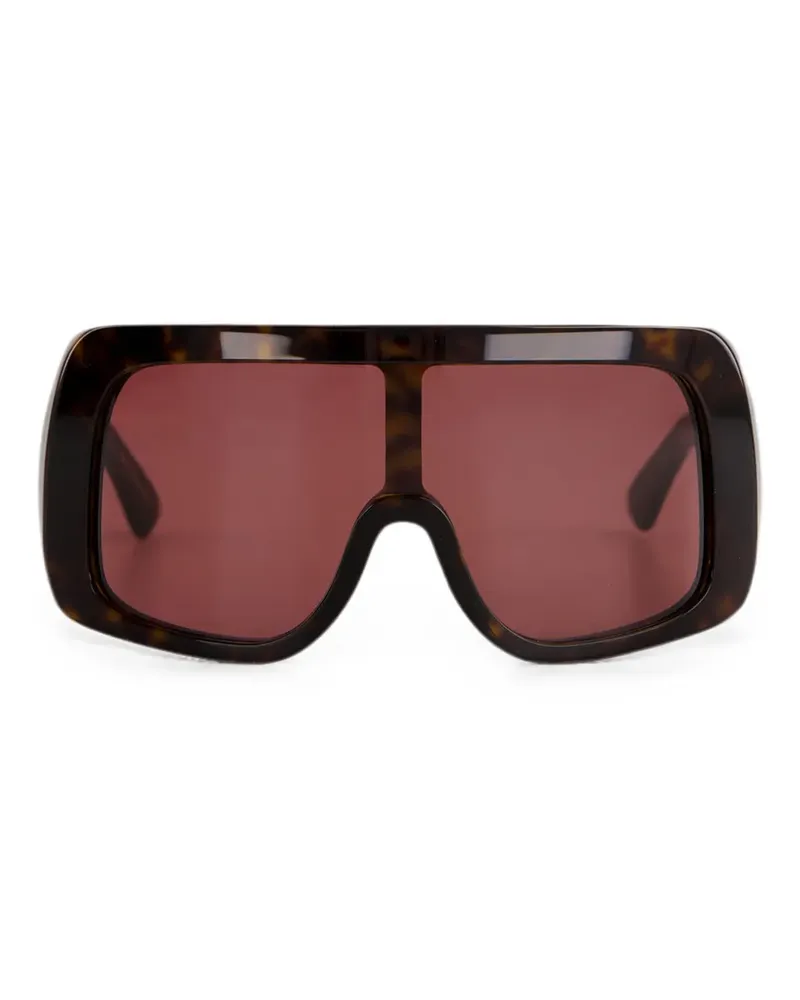Emmanuelle Khanh Freedom tortoiseshell-effect shield-frame sunglasses - Braun Braun