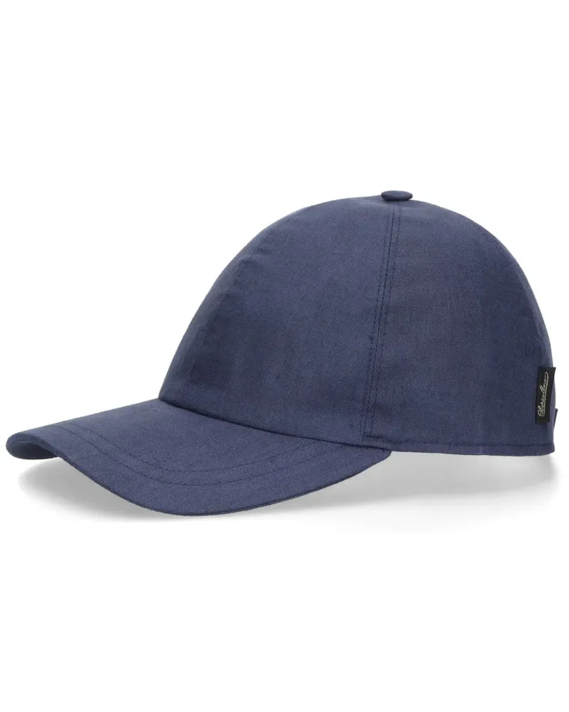 Borsalino Hiker Baseballkappe aus Leinen - Blau Blau