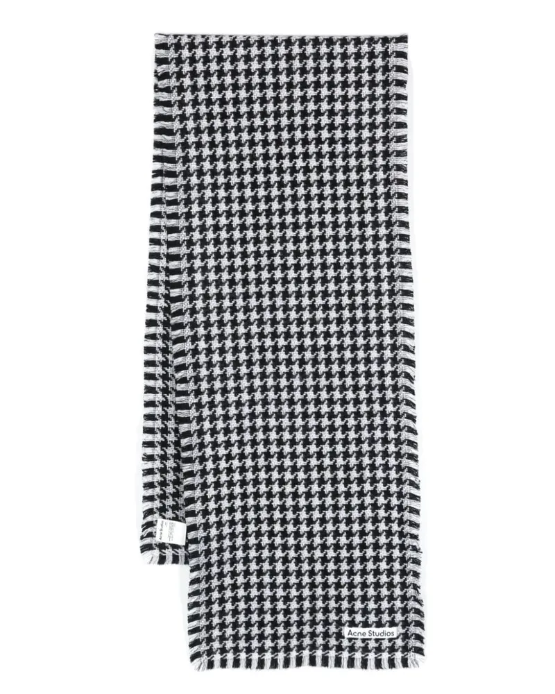 Acne Studios Schal mit Hahnentrittmuster - Schwarz Schwarz