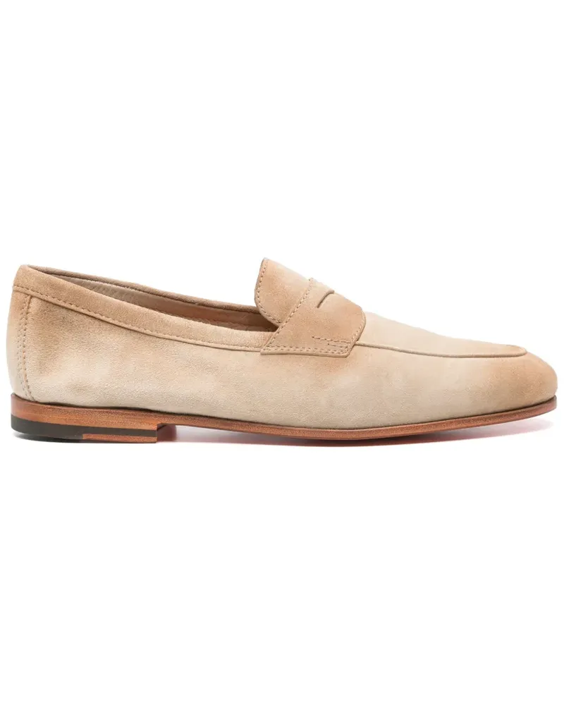 Santoni Loafer aus Wildleder - Nude Nude