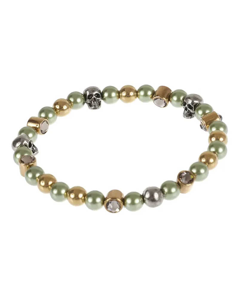 Alexander McQueen skull beaded bracelet - Grün Grün