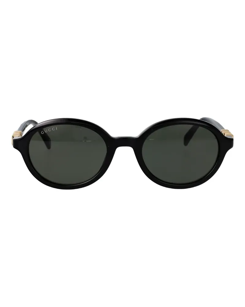 Gucci oval logo sunglasses - Schwarz Schwarz