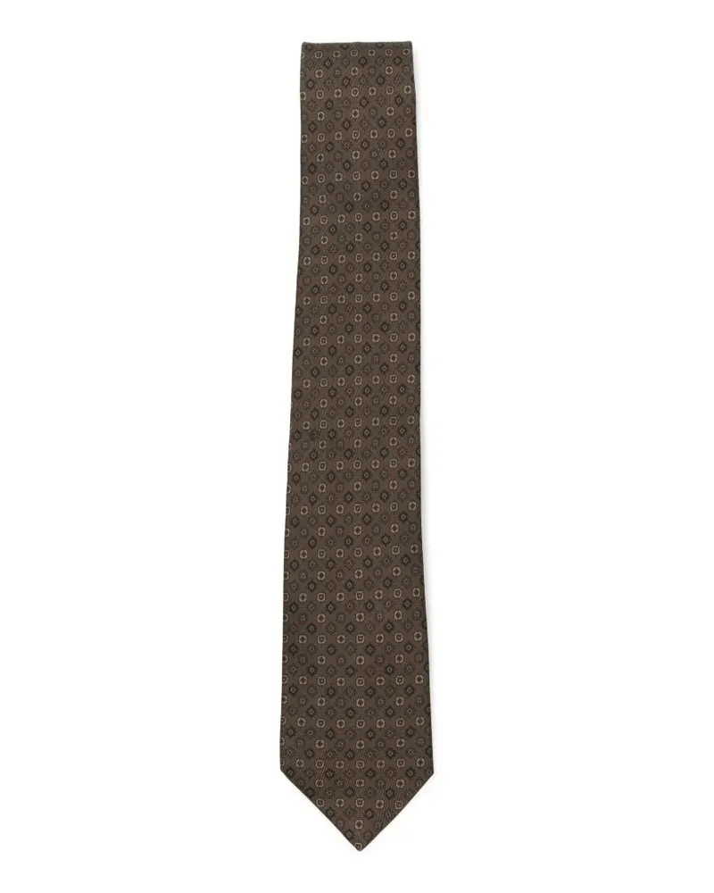 Ferragamo Geometrisch gemusterte Krawatte - Braun Braun