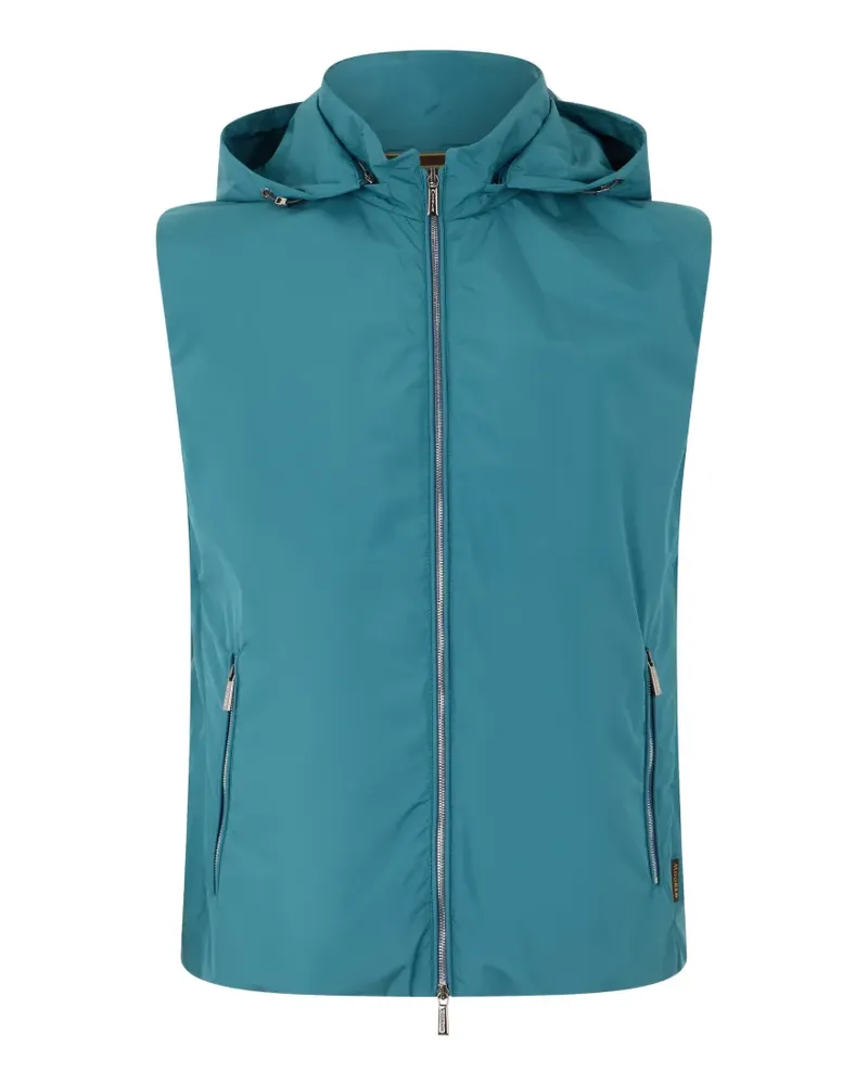 MOORER hooded zip gilet - Blau Blau