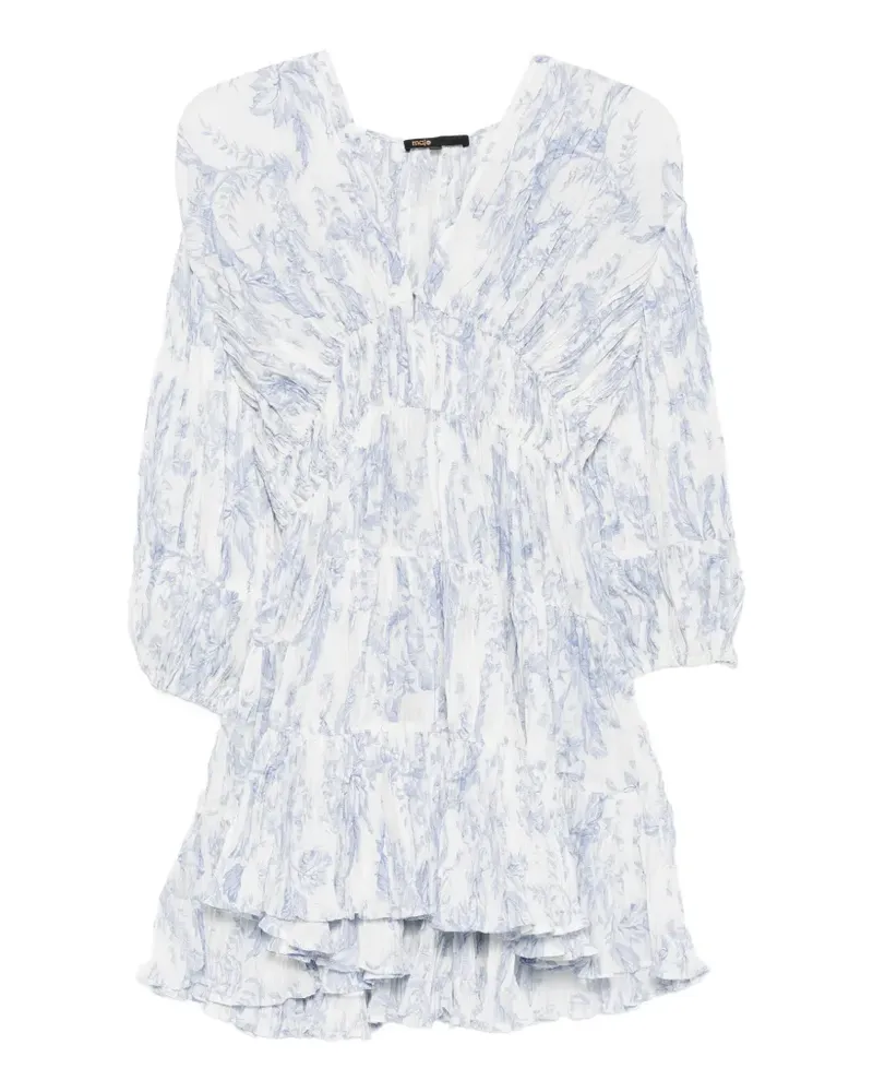 Maje floral-print tiered mini dress - Weiß Weiß