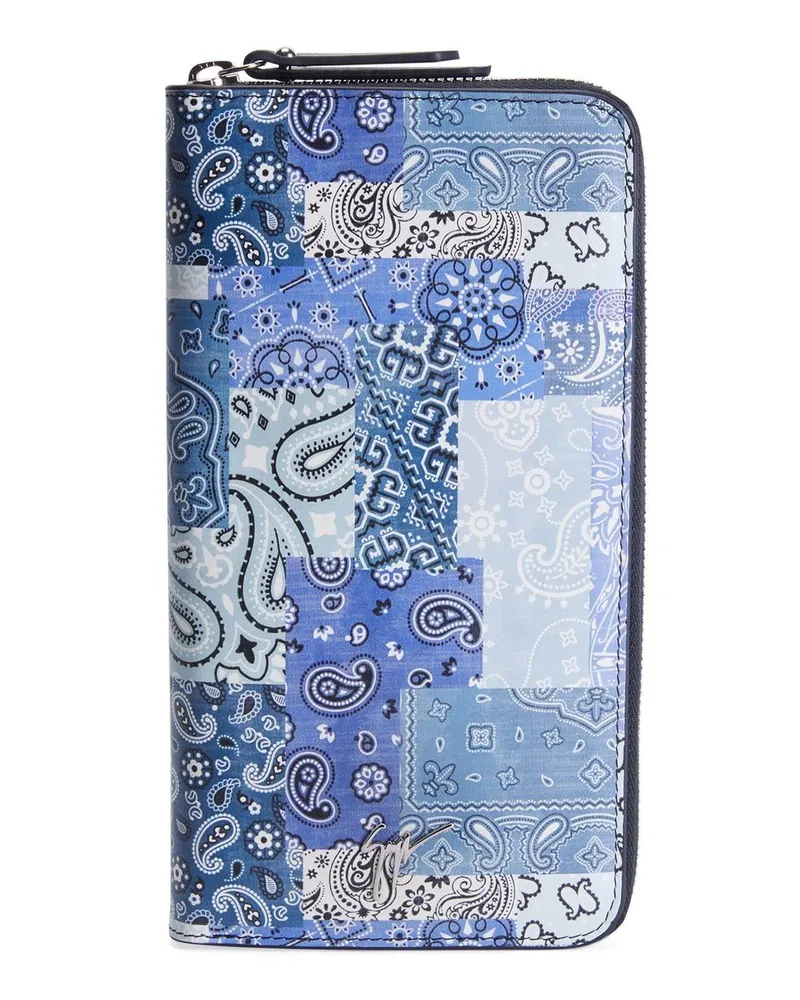 Giuseppe Zanotti Portemonnaie mit Bandana-Print - Blau Blau