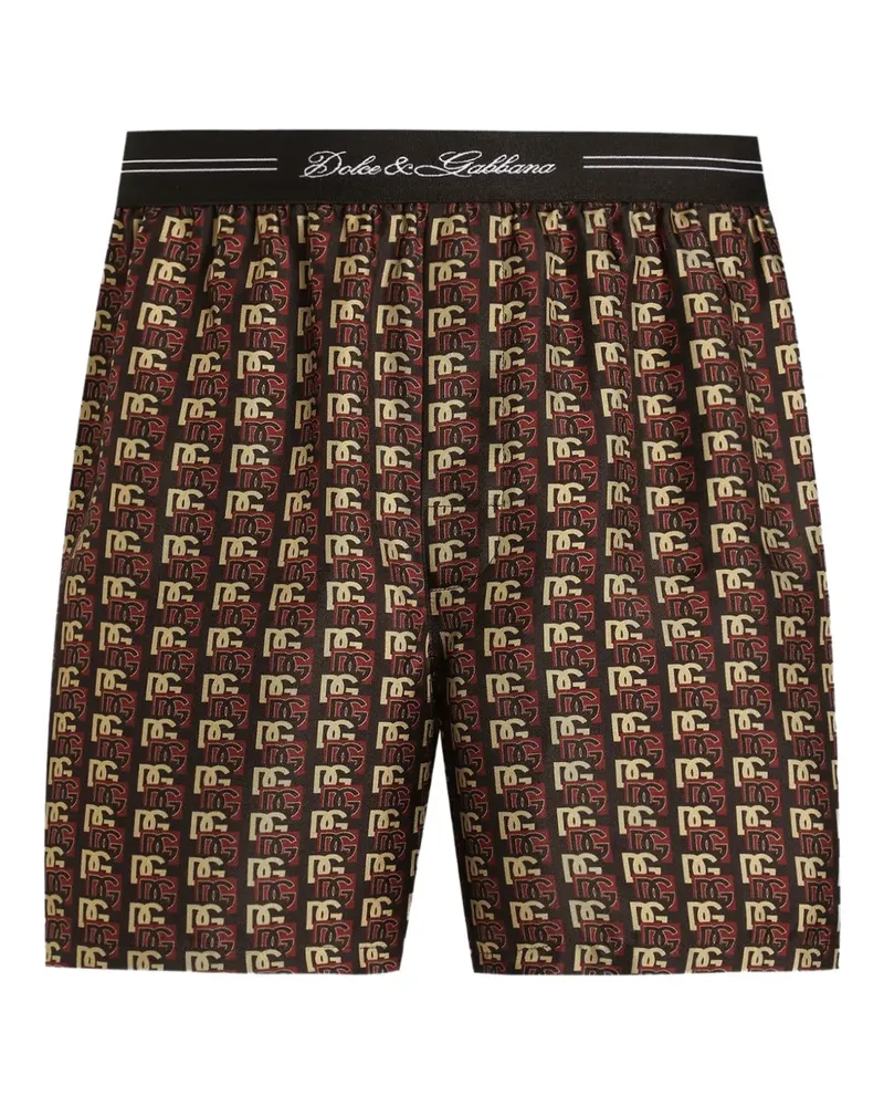 Dolce & Gabbana Boxershorts mit Logo-Schild - Braun Braun
