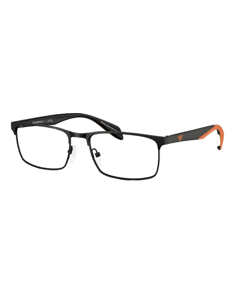 Emporio Armani Brille mit eckigem Gestell - Schwarz Schwarz