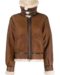 Ralph Lauren Klassische Lederjacke Braun