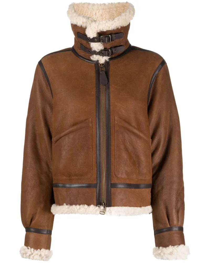 Ralph Lauren Klassische Lederjacke - Braun Braun